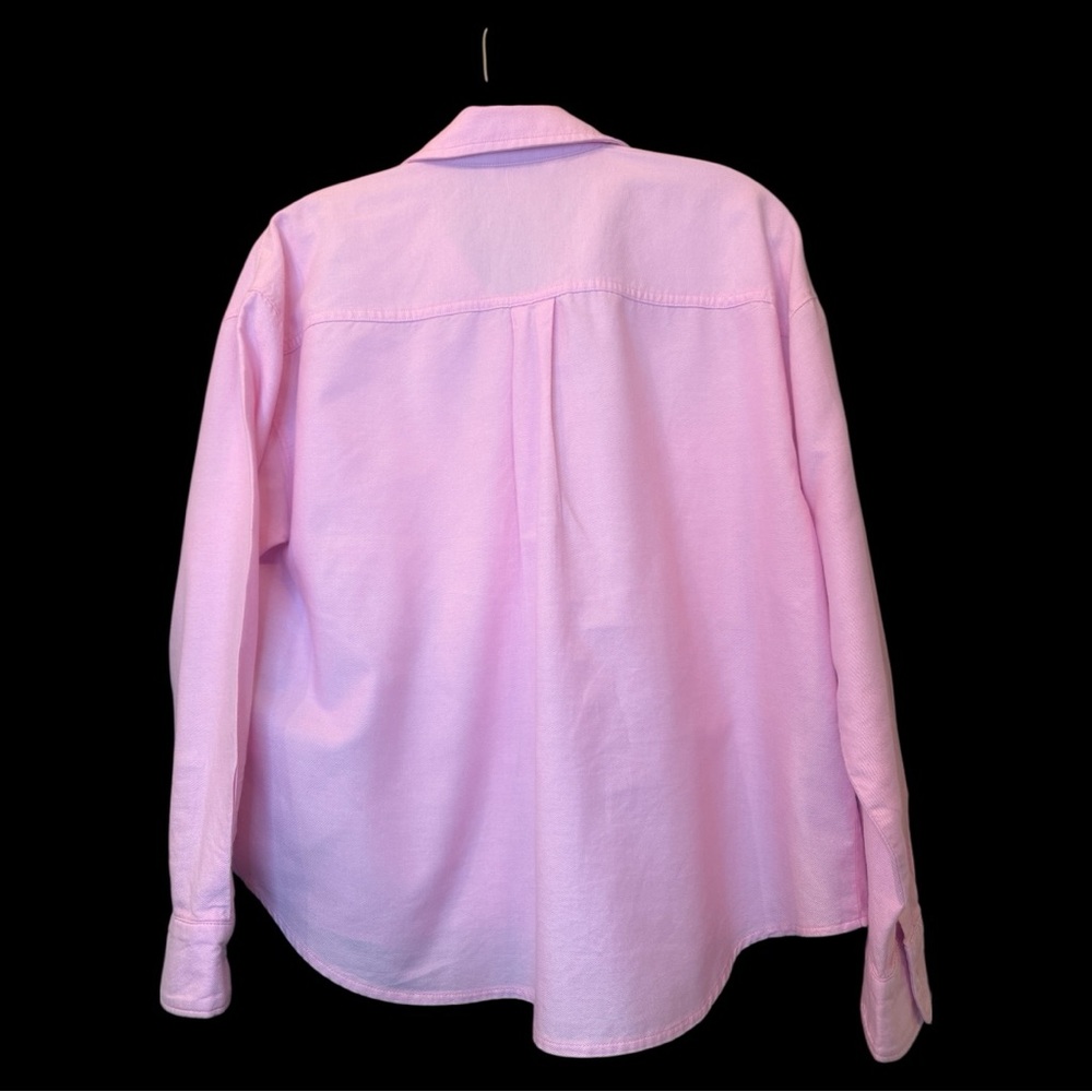 Old Navy pink Boyfriend  Button-Up Shirt.  Two large chest pockets.Pristine sz M - Picture 5 of 10
